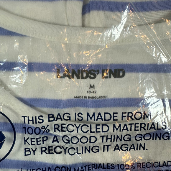 Lands End Tank Womens Size M Purple and White Striped Pullover Tank Top NWT! - Picture 3 of 4